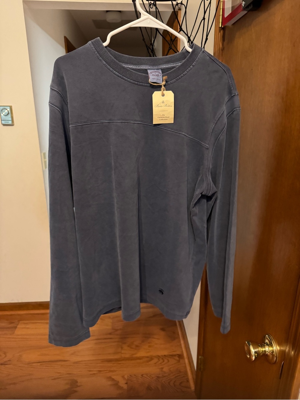 Brooks Brothers Men's Long-Sleeve Crewneck Shirt - Charcoal Blue